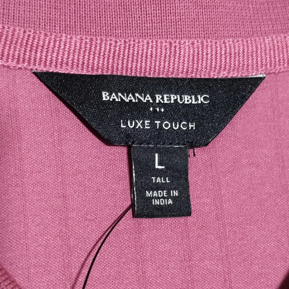 Banana Republic Luxe Touch Polo Shirt Mens Large Tall Berry Parfait NWT